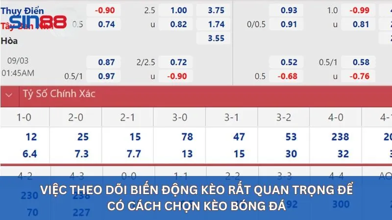 Việc theo dõi biến động kèo rất quan trọng để có cách chọn kèo bóng đá